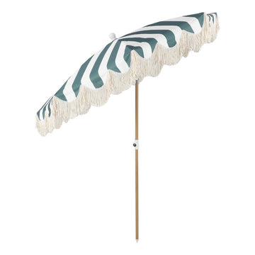 Mariner 6.5 ft. Classic Cottage Fringe Tassel Market Beach Umbrella